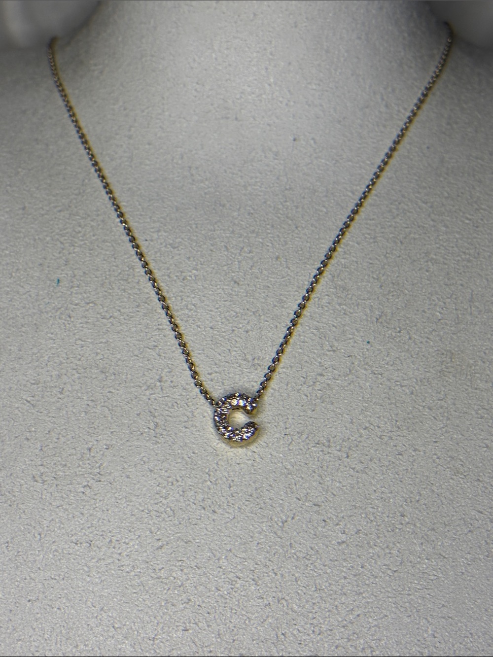 Nordstrom Gold-Tone Crystal 'C' Pendant Necklace